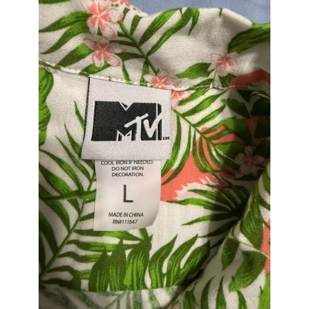 MTV Hawaiian Flamingo Shirt Size L